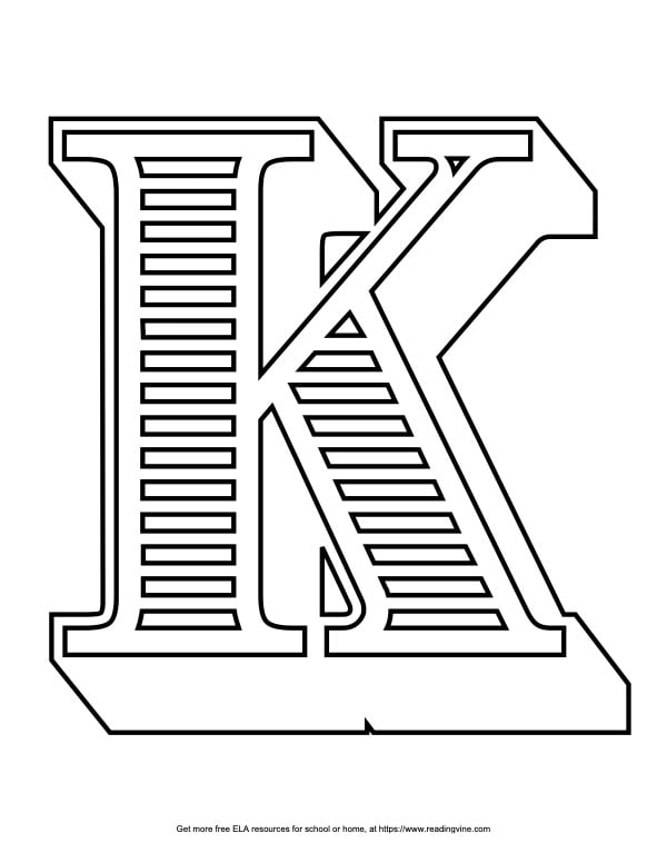 Fancy Block Capital Bubble Letter K