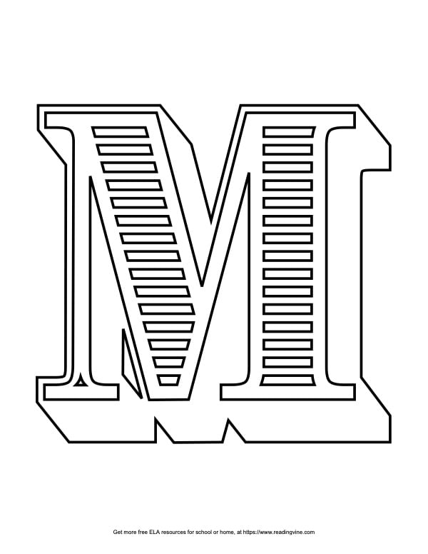 Fancy Block Capital Bubble Letter M