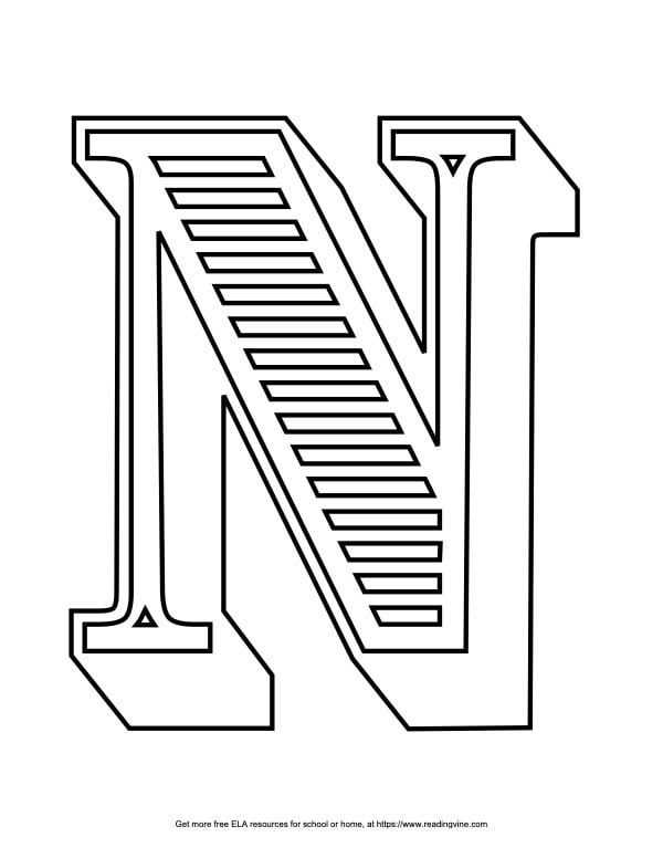 Fancy Block Capital Bubble Letter N