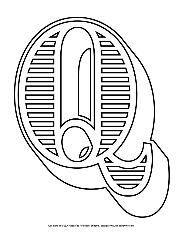 Fancy Block Capital Bubble Letter Q