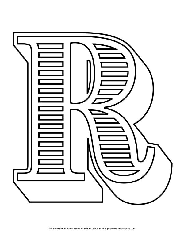 Fancy Block Capital Bubble Letter R