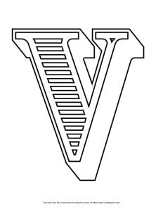Fancy Block Capital Bubble Letter V
