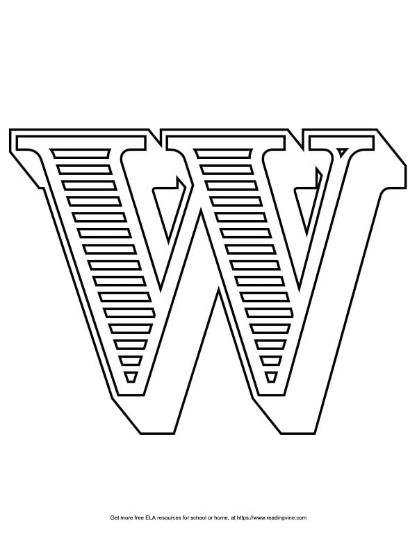 Block letter w cheap