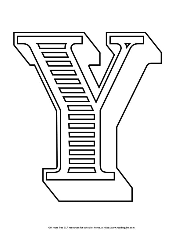 Fancy Block Capital Bubble Letter Y