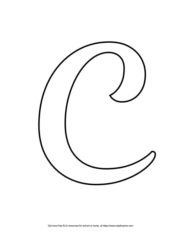 the letter c in fancy writing