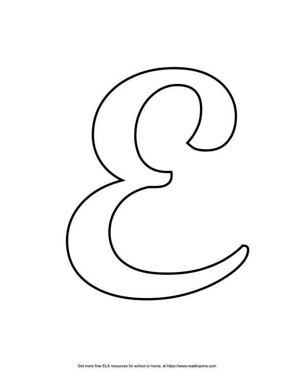 Serif Capital Bubble Letter E Image - ReadingVine