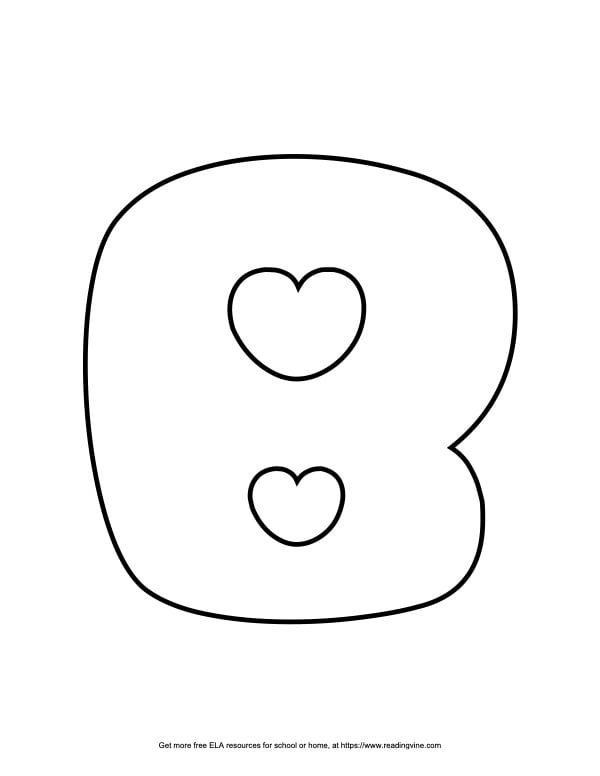 Heart Capital Bubble Letter B