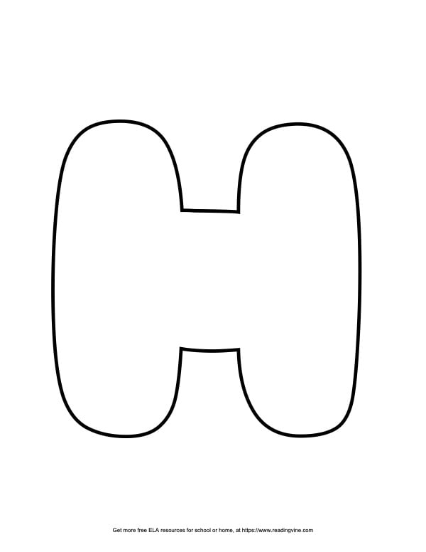 Heart Capital Bubble Letter H