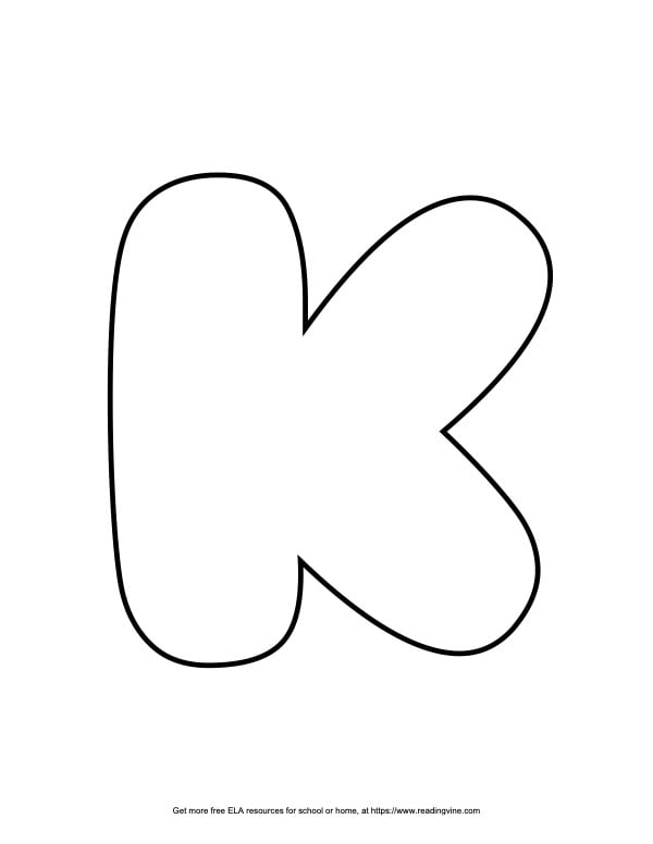 Heart Capital Bubble Letter K Image - ReadingVine