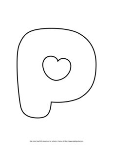 Heart Capital Bubble Letter P