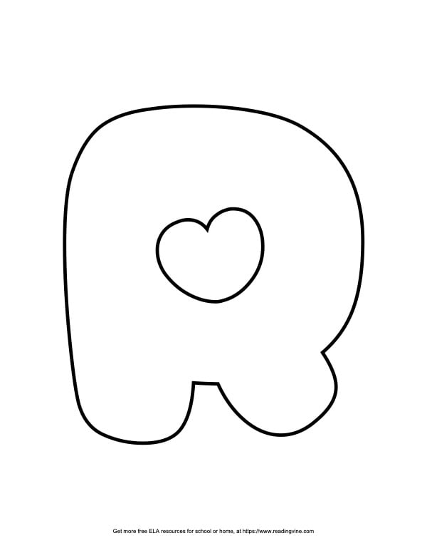 Heart Capital Bubble Letter R