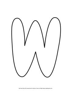 Round Capital Bubble Letter W