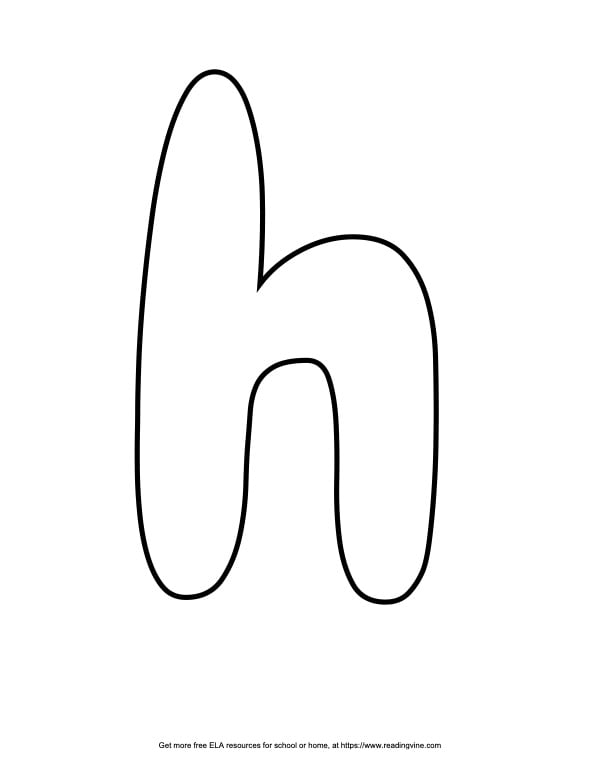 Round Lowercase Bubble Letter H