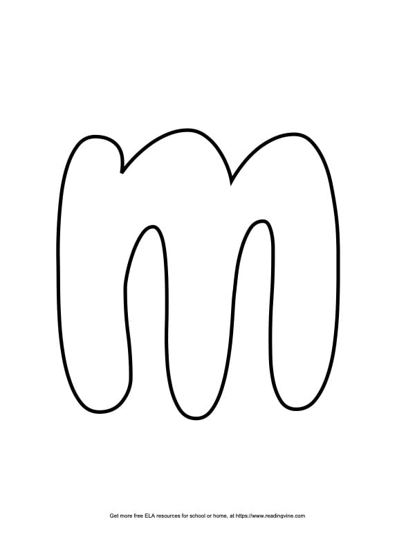 Round Lowercase Bubble Letter M