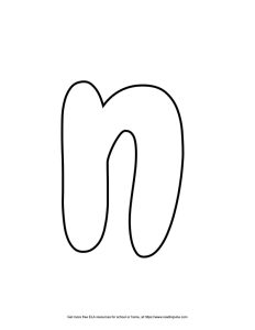 Round Lowercase Bubble Letter N