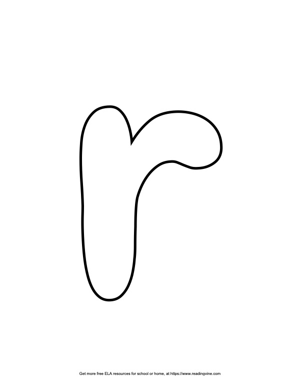 Round Lowercase Bubble Letter R