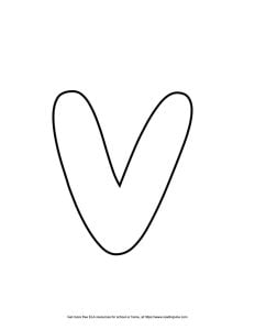 Round Lowercase Bubble Letter V