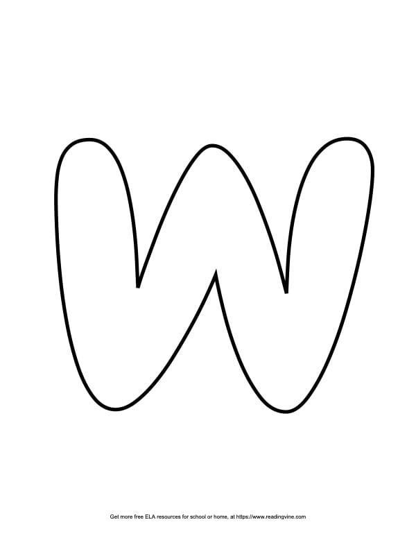 Round Lowercase Bubble Letter W