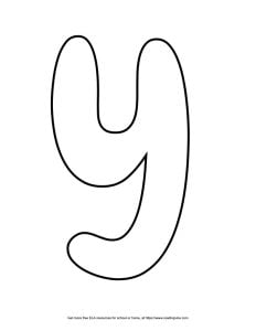 Round Lowercase Bubble Letter Y