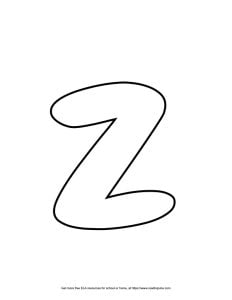 Round Lowercase Bubble Letter Z