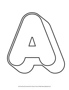 Round Outline Capital Bubble Letter A