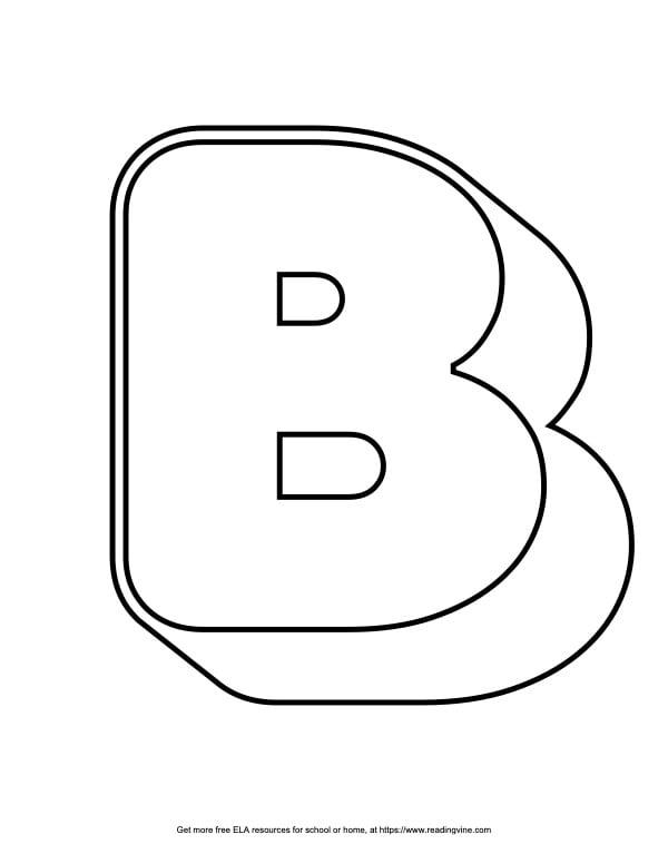 Round Outline Capital Bubble Letter B