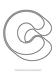Round Outline Capital Bubble Letter C