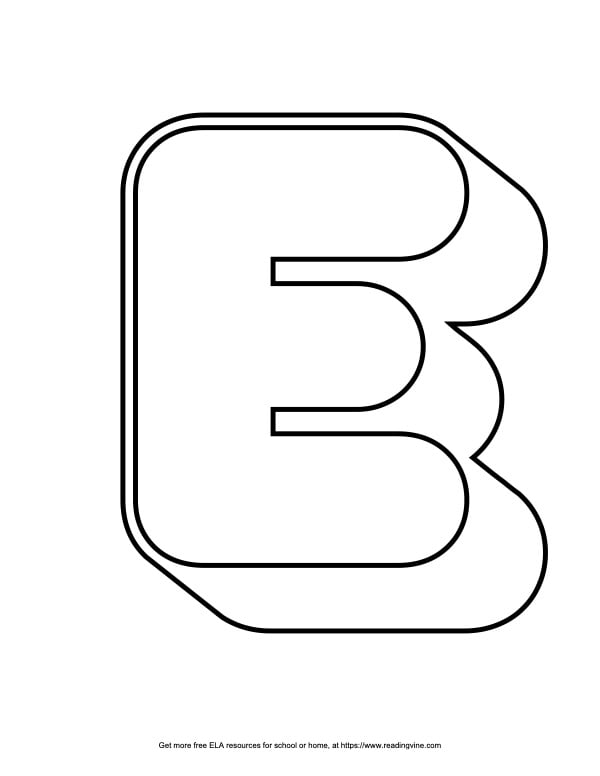 Round Outline Capital Bubble Letter E