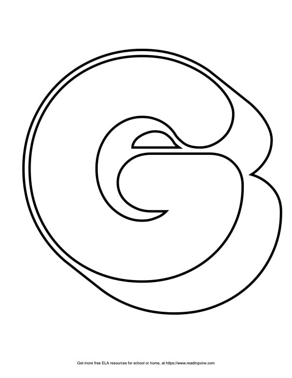 Round Outline Capital Bubble Letter G