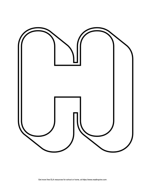 Round Outline Capital Bubble Letter H