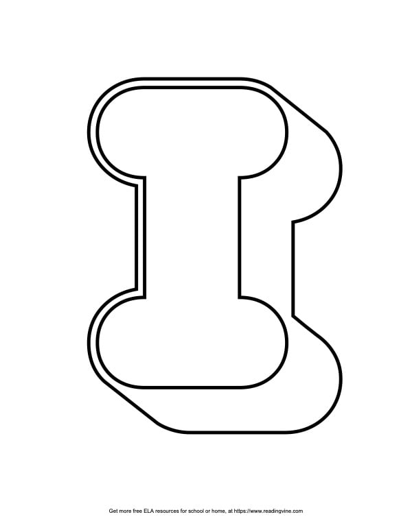 Round Outline Capital Bubble Letter I Image - ReadingVine