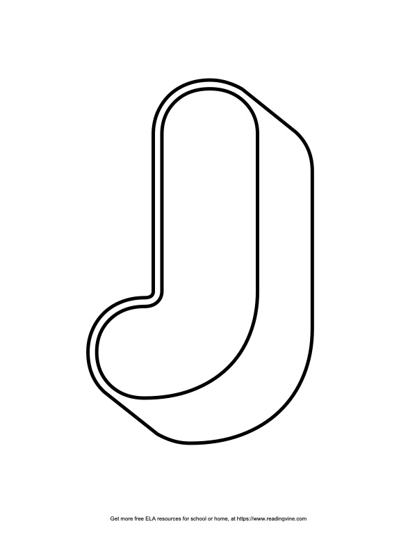 Round Outline Capital Bubble Letter J