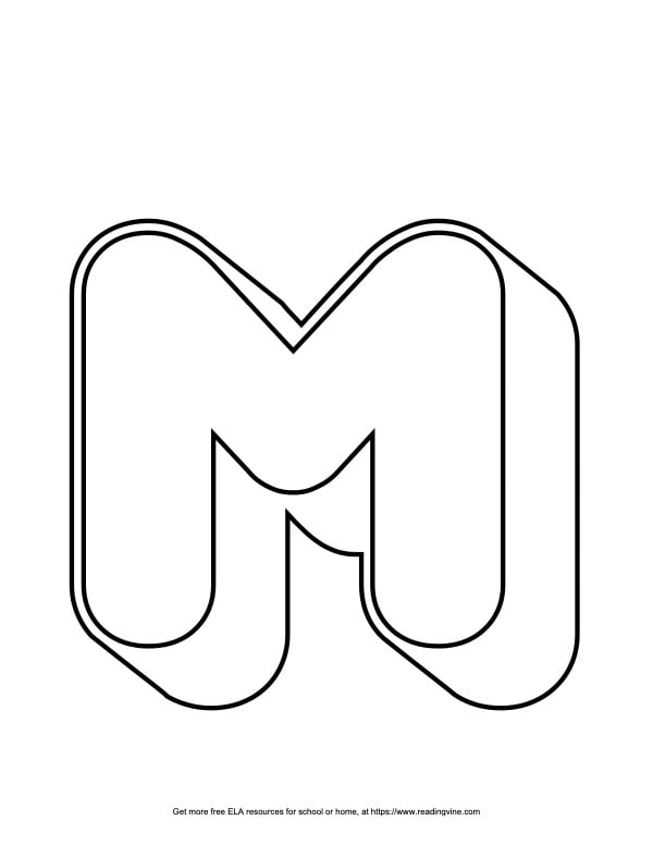 Round Outline Capital Bubble Letter M