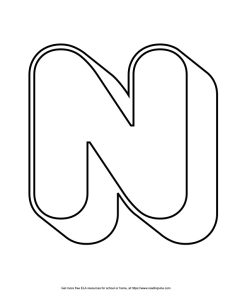 Round Outline Capital Bubble Letter N