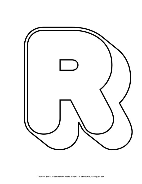 Round Outline Capital Bubble Letter R