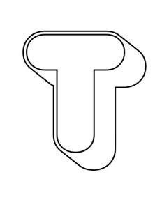 Round Outline Capital Bubble Letter T