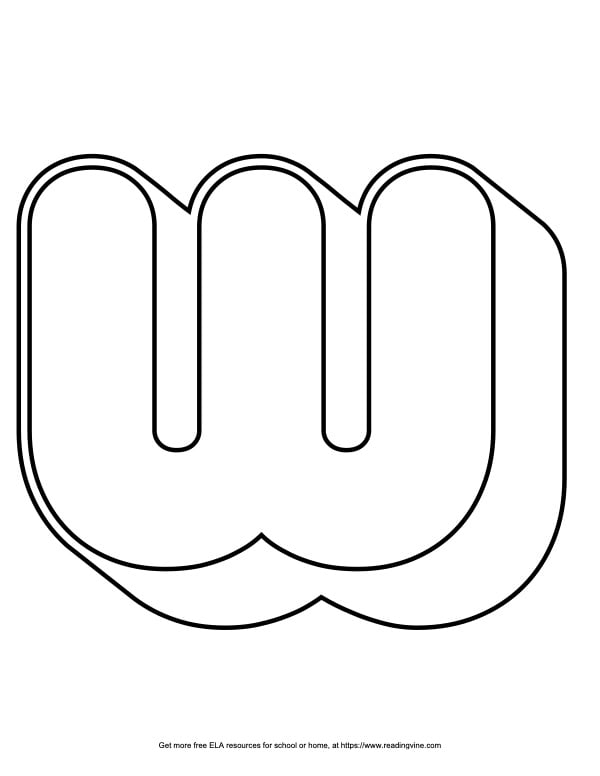 Round Outline Capital Bubble Letter W