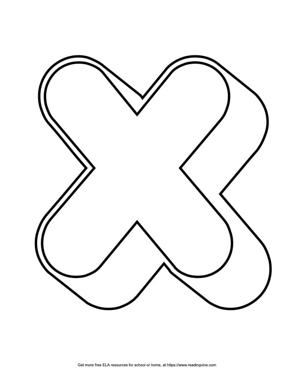 Round Outline Capital Bubble Letter X