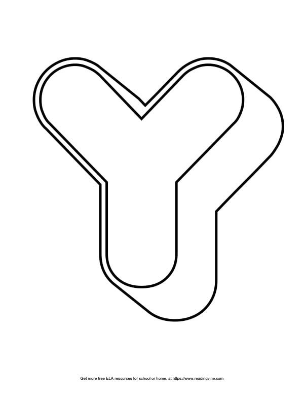 Round Outline Capital Bubble Letter Y