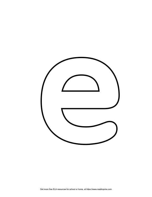 Roundish Lowercase Bubble Letter E