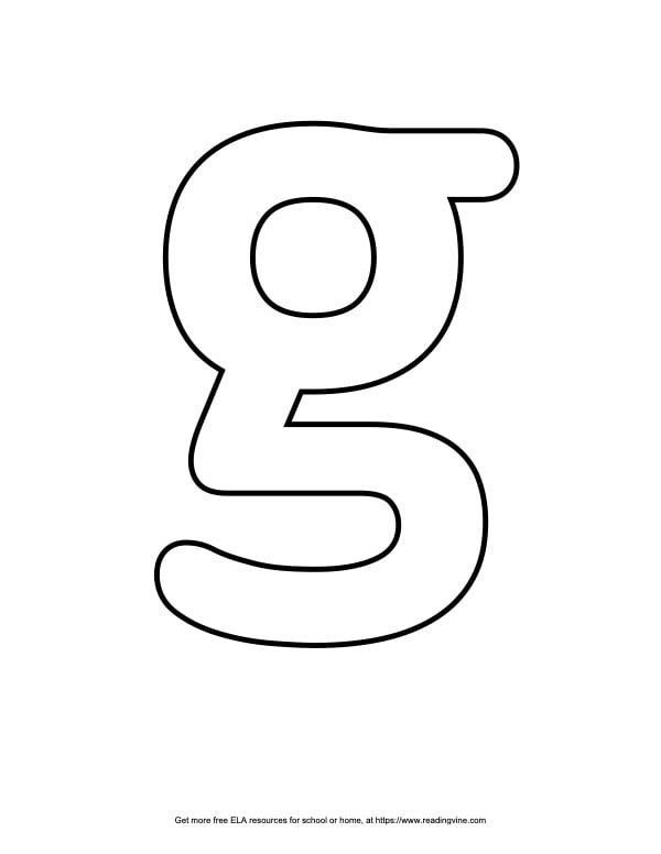 lowercase g bubble letter