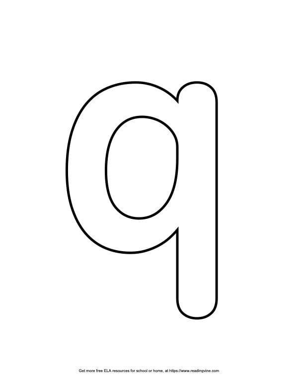 Roundish Lowercase Bubble Letter Q