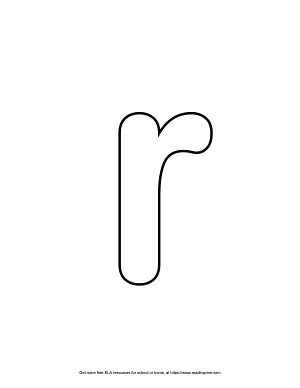 Roundish Lowercase Bubble Letter R