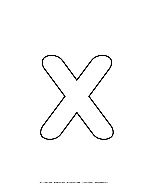 Roundish Lowercase Bubble Letter X