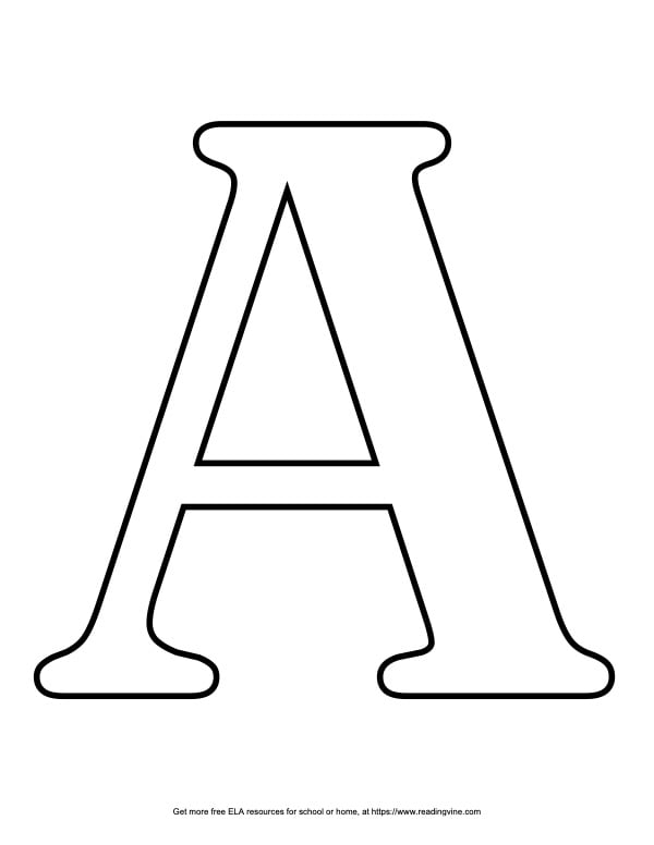 Serif Capital Bubble Letter A Image - ReadingVine