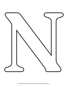 Serif Capital Bubble Letter N Image - ReadingVine