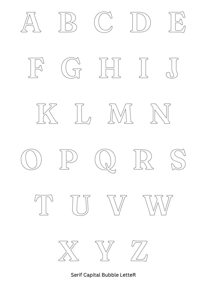 Bubble Letters Alphabet (19 Printable Font Styles)