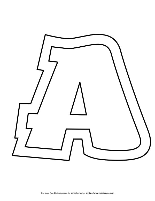Sports Outline Capital Bubble Letter A