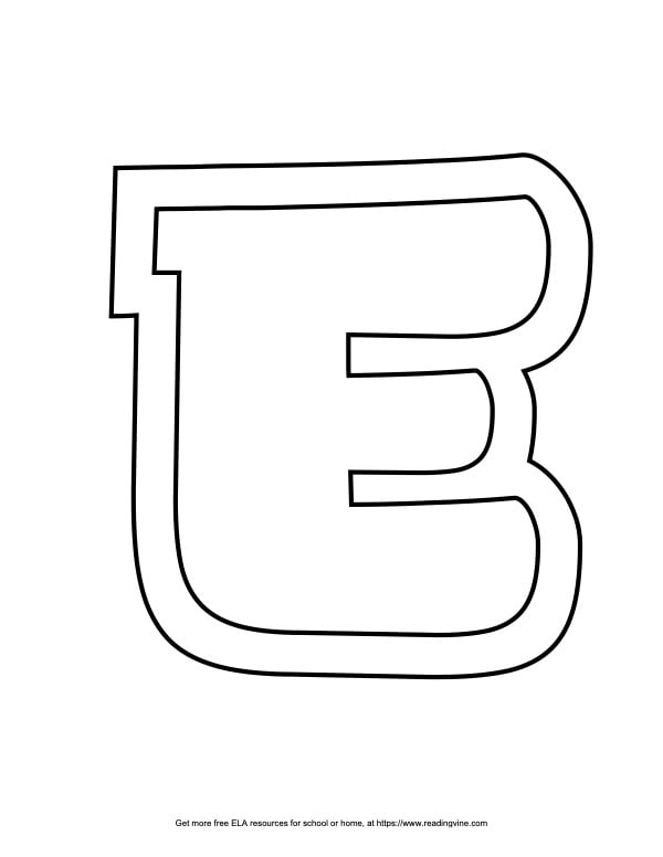 Sports Outline Capital Bubble Letter E