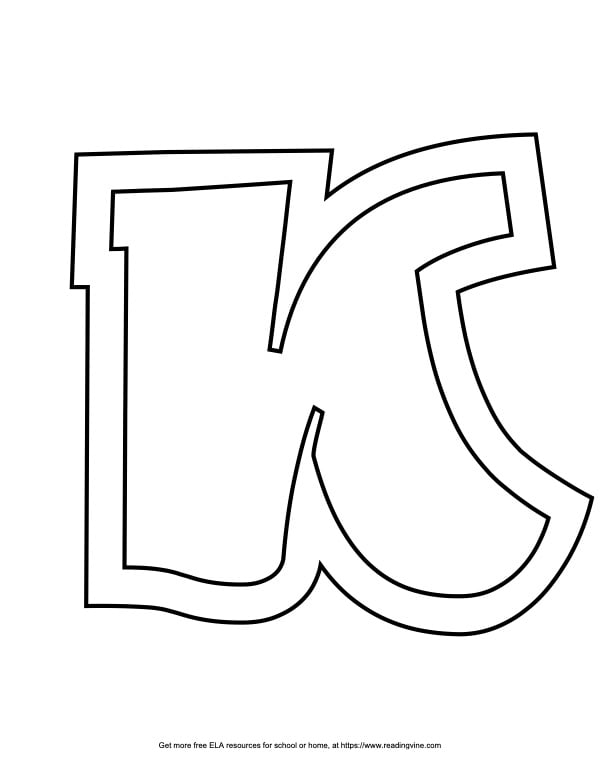 Sports Outline Capital Bubble Letter K